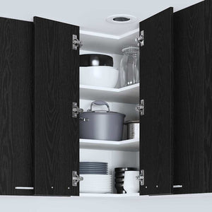 Hängeschrank, Schwarz Eiche & Weiß, 57x57x80 cm
