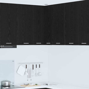 Hängeschrank, Schwarz Eiche & Weiß, 57x57x80 cm