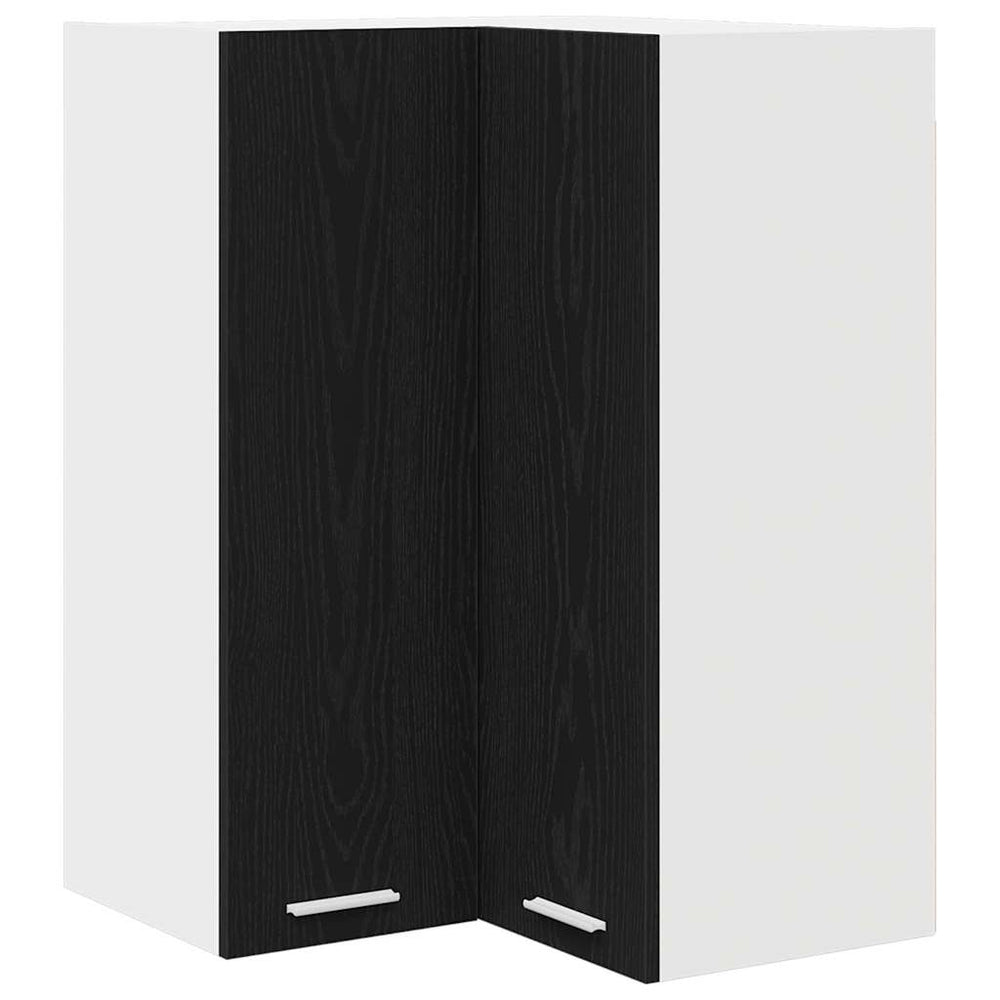 vidaXL Wall-Mounted Cabinet Black Oak and White 57 x 57 x 80 cm