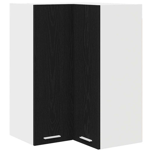 Hängeschrank, Schwarz Eiche & Weiß, 57x57x80 cm
