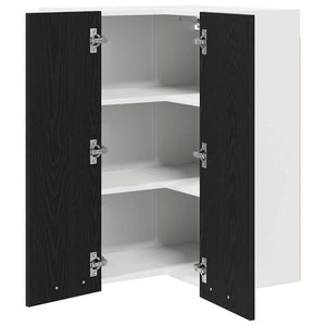 Hängeschrank, Schwarz Eiche & Weiß, 57x57x80 cm