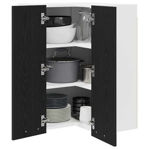 Hängeschrank, Schwarz Eiche & Weiß, 57x57x80 cm