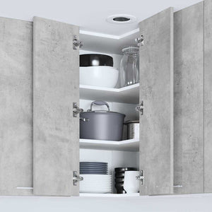 Hängeschrank Betongrau/Weiß, 57x57x80 cm