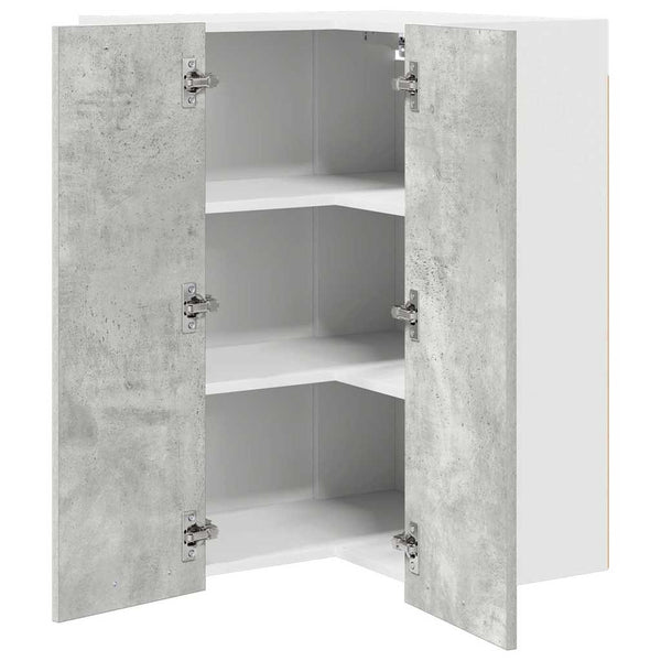 Hängeschrank Betongrau/Weiß, 57x57x80 cm