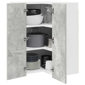 Hängeschrank Betongrau/Weiß, 57x57x80 cm