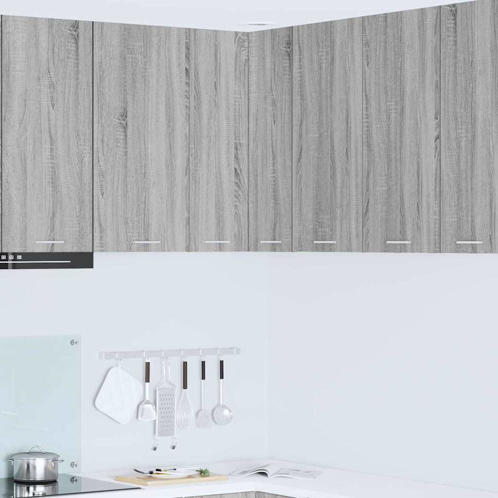 vidaXL Wall Cabinet Grey Sonoma and White 57 x 57 x 80 cm Engineered Wood