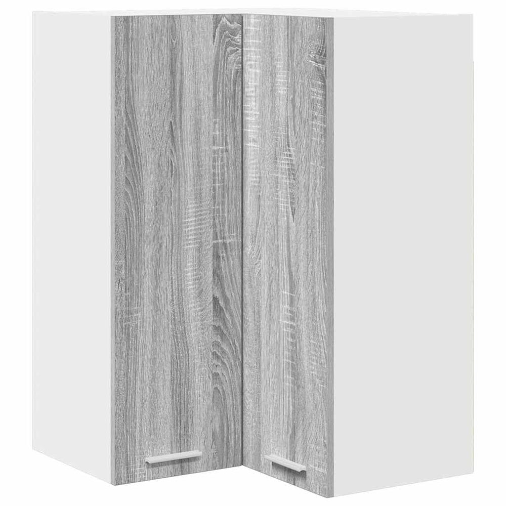vidaXL Wall Cabinet Grey Sonoma and White 57 x 57 x 80 cm Engineered Wood