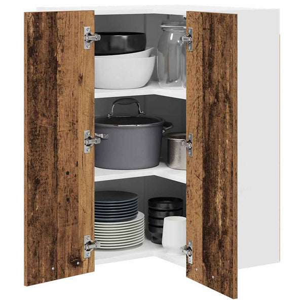 Hängeschrank Altes Holz/Weiß 57x57x80cm
