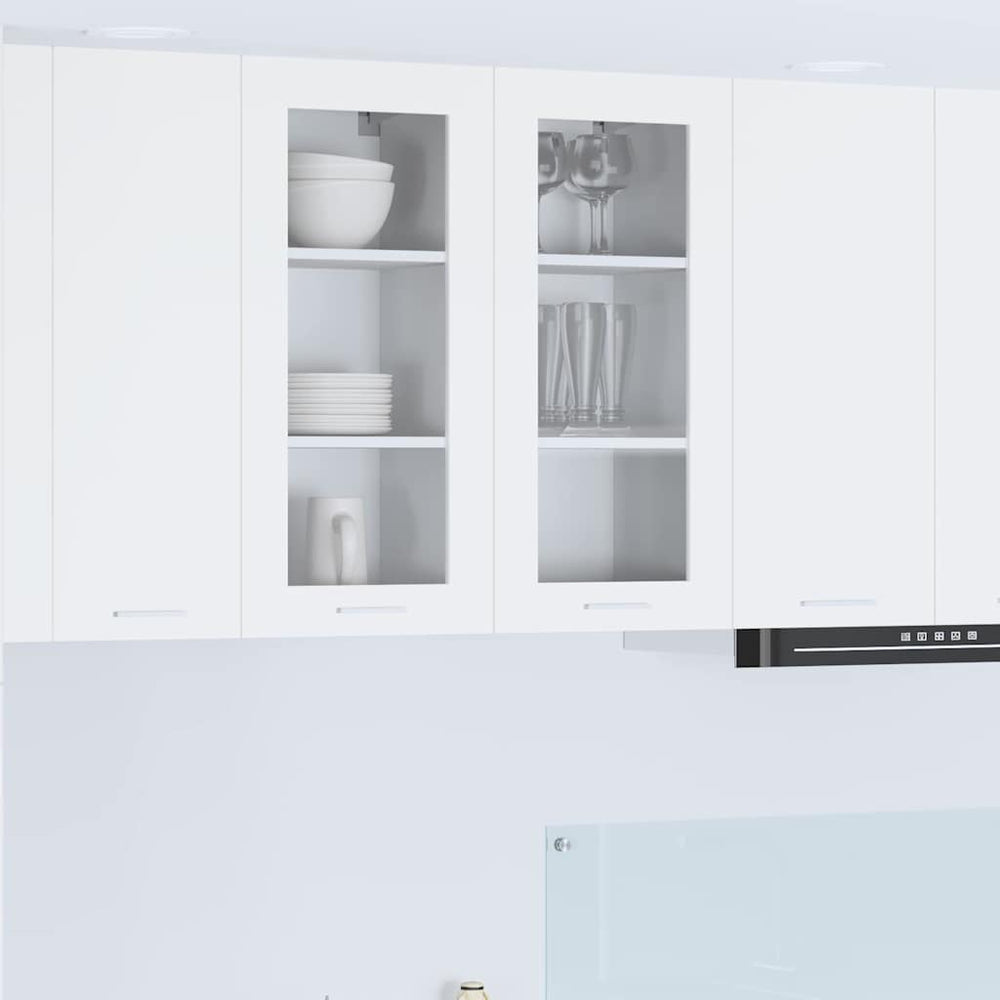 vidaXL Wall Cabinet with Door 2 pcs White 40 x 31 x 80 cm Engineered Wood