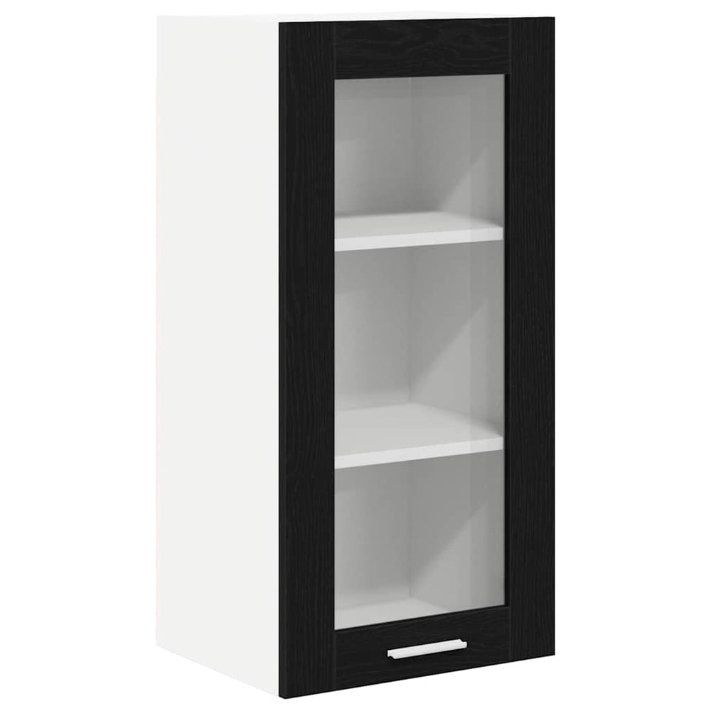 vidaXL Wall Cabinet Black Oak Look 40 x 31 x 80 cm Engineered Wood