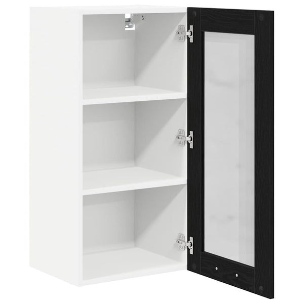 Hängeschrank Schwarz Eichen-Optik 40x80 cm