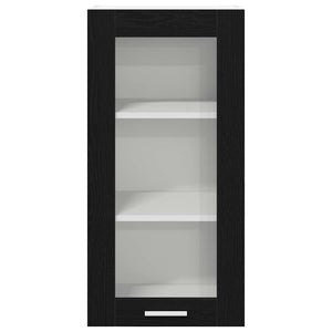Hängeschrank Schwarz Eichen-Optik 40x80 cm