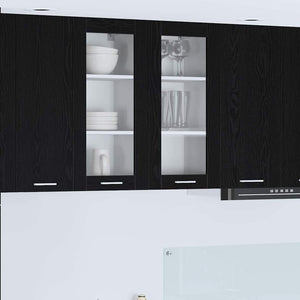Hängeschrank Schwarz Eichen-Optik, 2er-Set