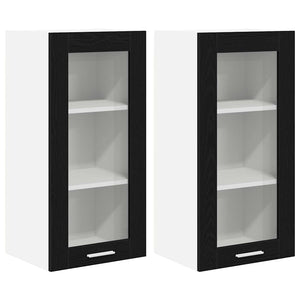 Hängeschrank Schwarz Eichen-Optik, 2er-Set