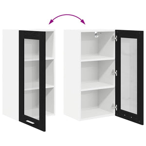 Hängeschrank Schwarz Eichen-Optik, 2er-Set
