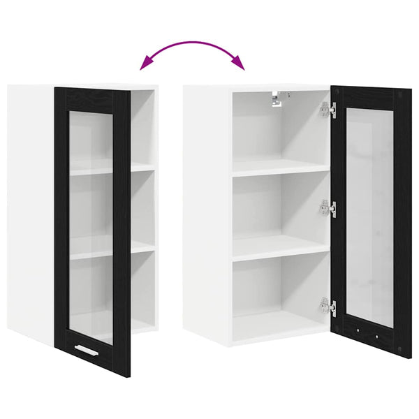 Hängeschrank Schwarz Eichen-Optik, 2er-Set
