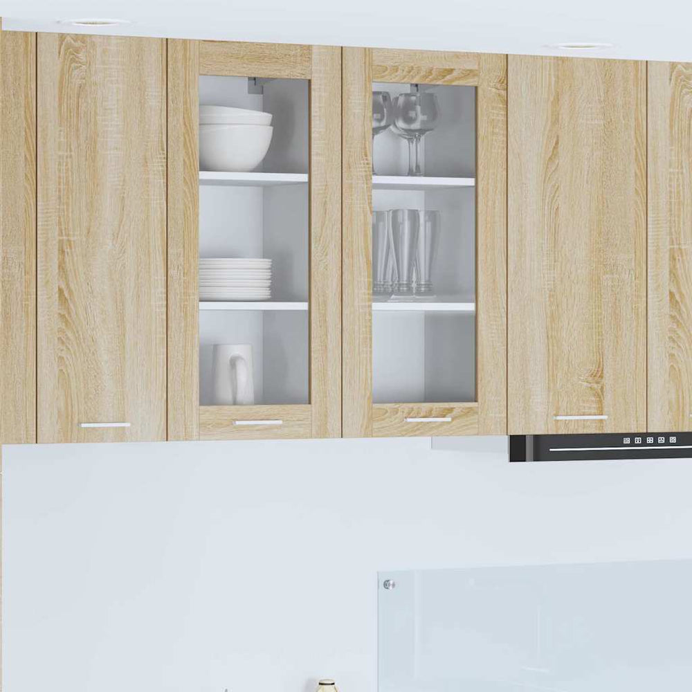 vidaXL Wall Cabinet with Door Sonoma Oak 40 x 31 x 80 cm Engineered Wood