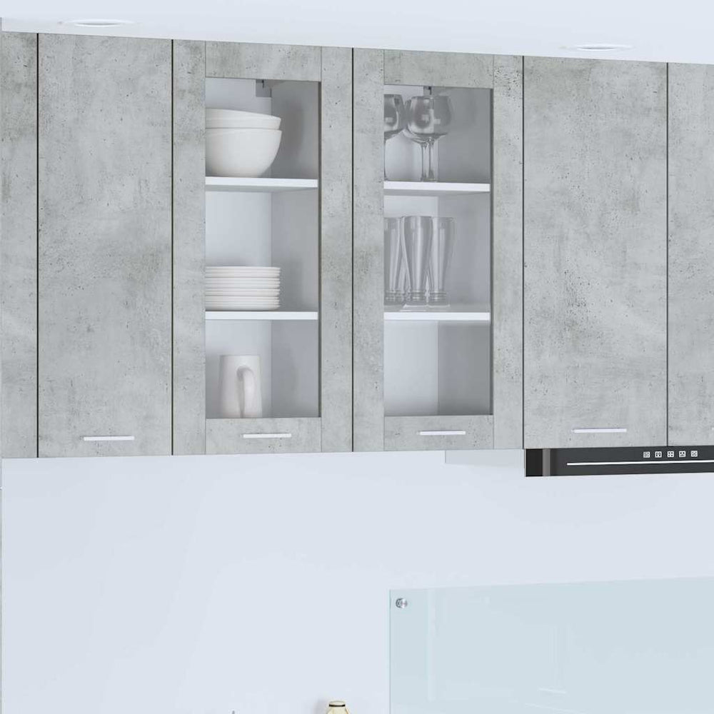 Hängeschrank 2er Set Beton Grau