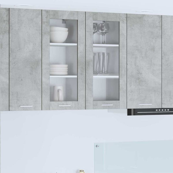 Hängeschrank 2er Set Beton Grau