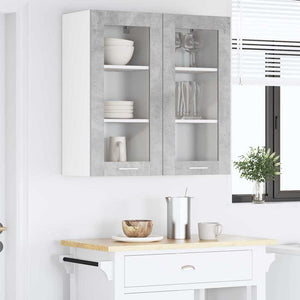 Hängeschrank 2er Set Beton Grau