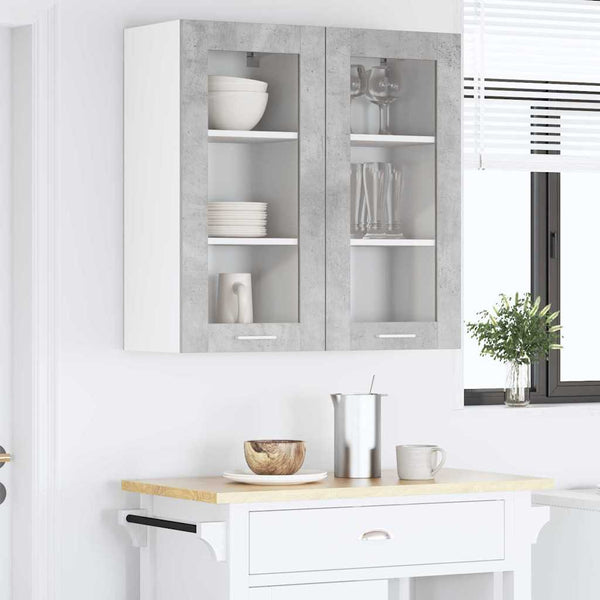 Hängeschrank 2er Set Beton Grau
