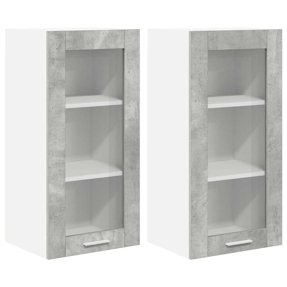 Hängeschrank 2er Set Beton Grau