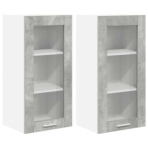 Hängeschrank 2er Set Beton Grau