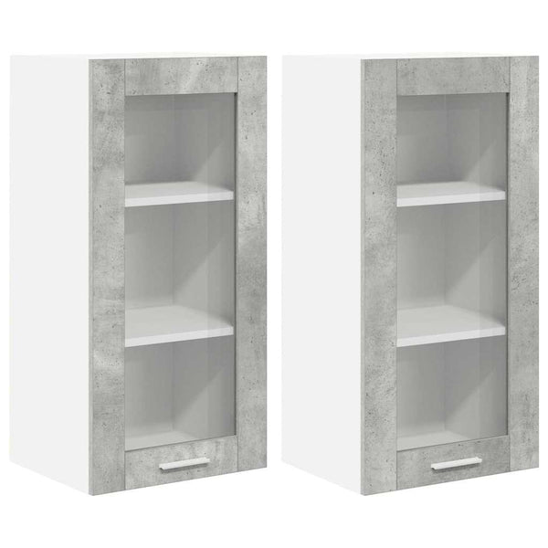 Hängeschrank 2er Set Beton Grau