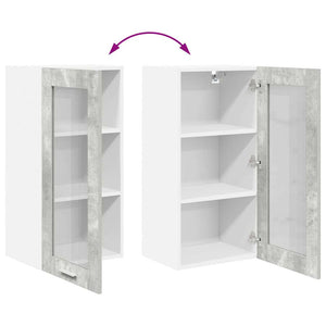 Hängeschrank 2er Set Beton Grau