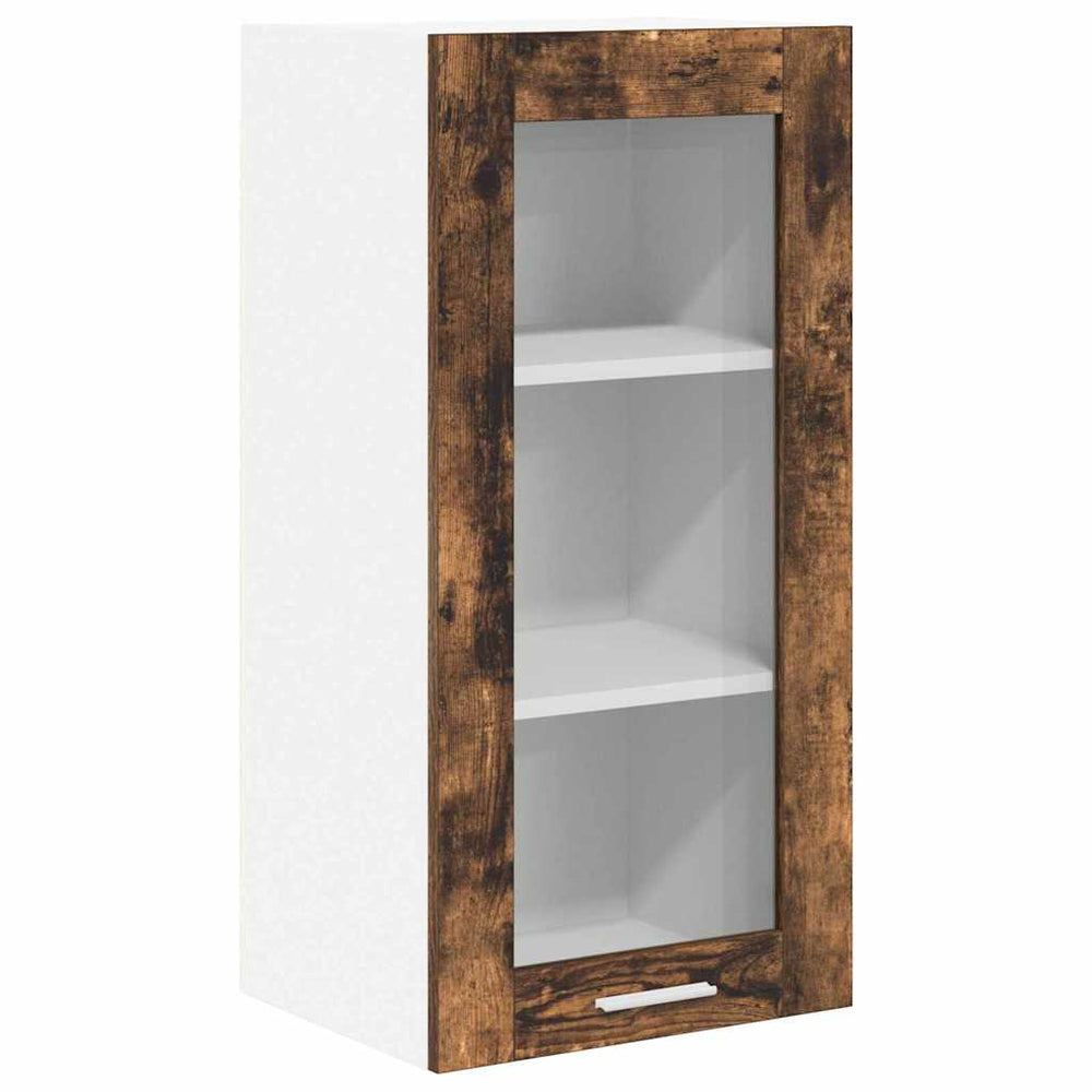 vidaXL Wall Cabinet Smoked Oak 40x31x80 cm Engineered Wood