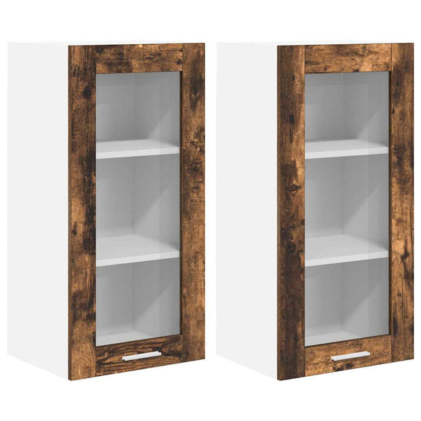 Hängeschrank Set, Geräucherte Eiche, 2er