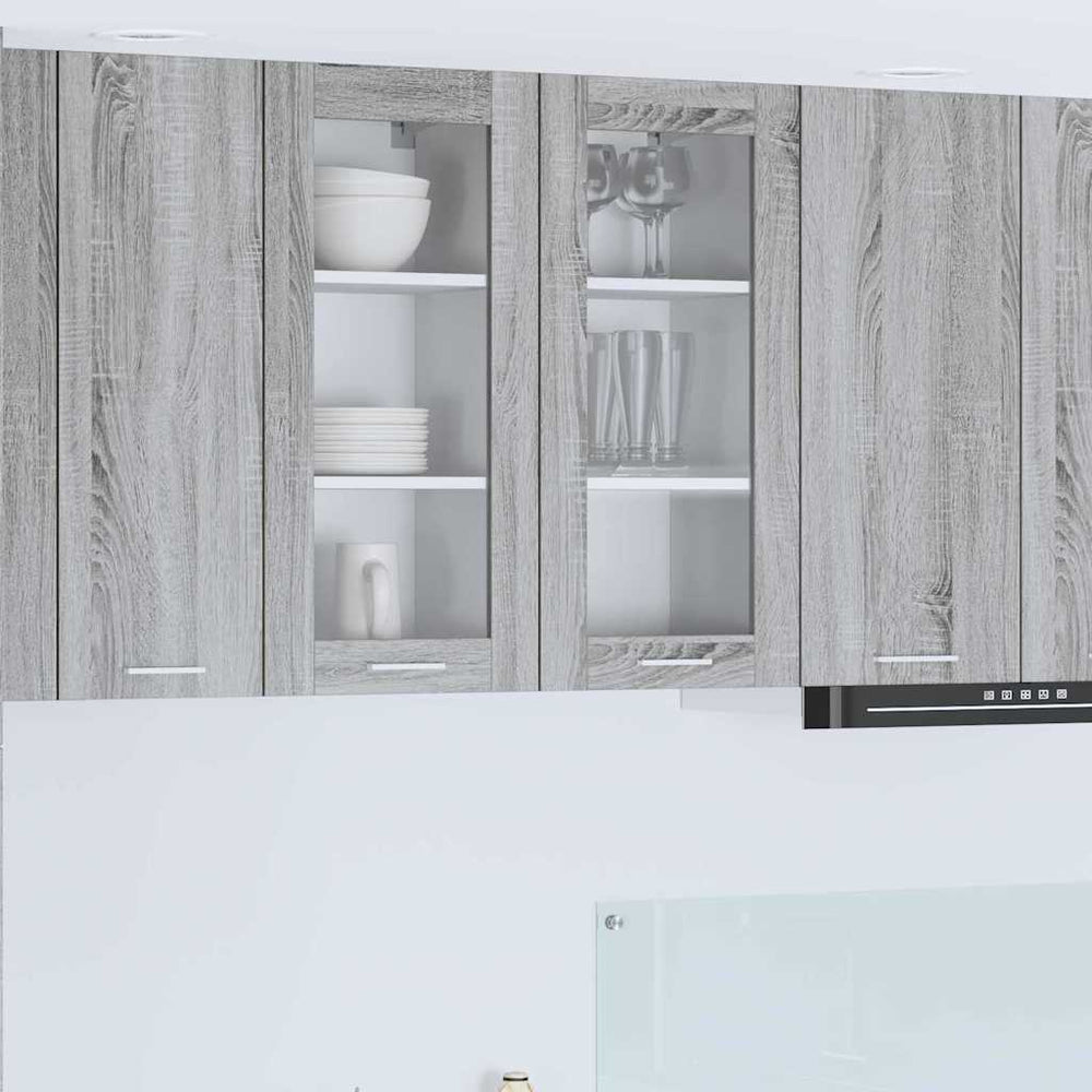 vidaXL Wall Cabinet Sonoma Grey 40 x 31 x 80 cm Engineered Wood