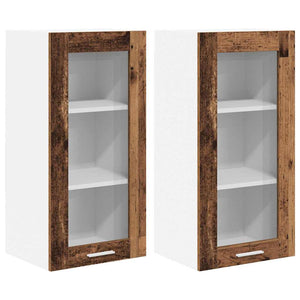 Hängeschrank 2er Set Altholz 40x31x80cm