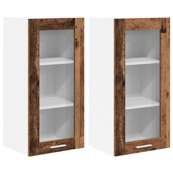 Hängeschrank 2er Set Altholz 40x31x80cm