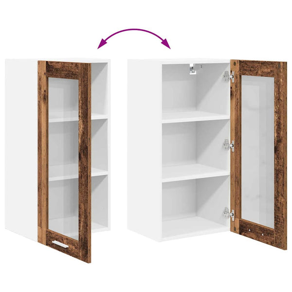 Hängeschrank 2er Set Altholz 40x31x80cm