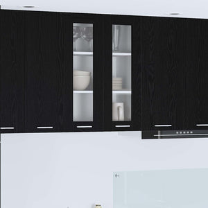 Hängeschrank Schwarz Eichen-Optik