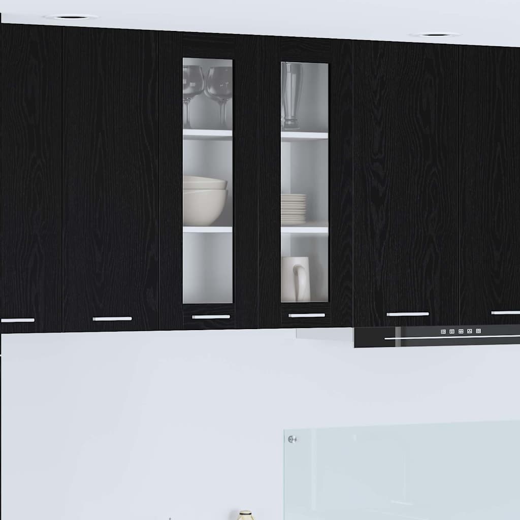 Hängeschrank Schwarz Eichen-Optik