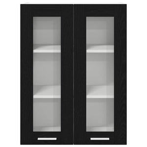 Hängeschrank Schwarz Eichen-Optik