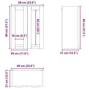 Hängeschrank Altholz 60x31x80cm