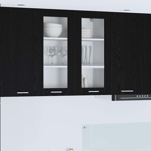 Hängeschrank Schwarz Eichen-Optik 80cm