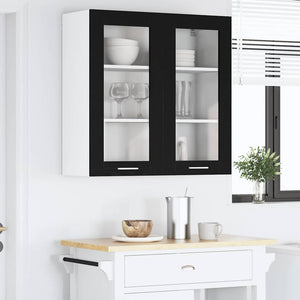 Hängeschrank Schwarz Eichen-Optik 80cm