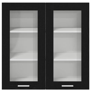 Hängeschrank Schwarz Eichen-Optik 80cm