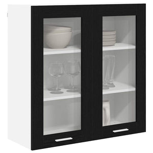 Hängeschrank Schwarz Eichen-Optik 80cm