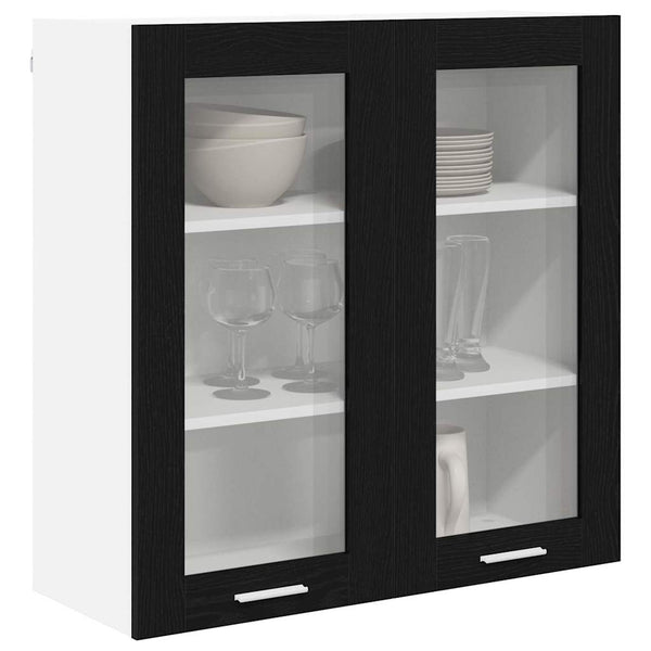 Hängeschrank Schwarz Eichen-Optik 80cm