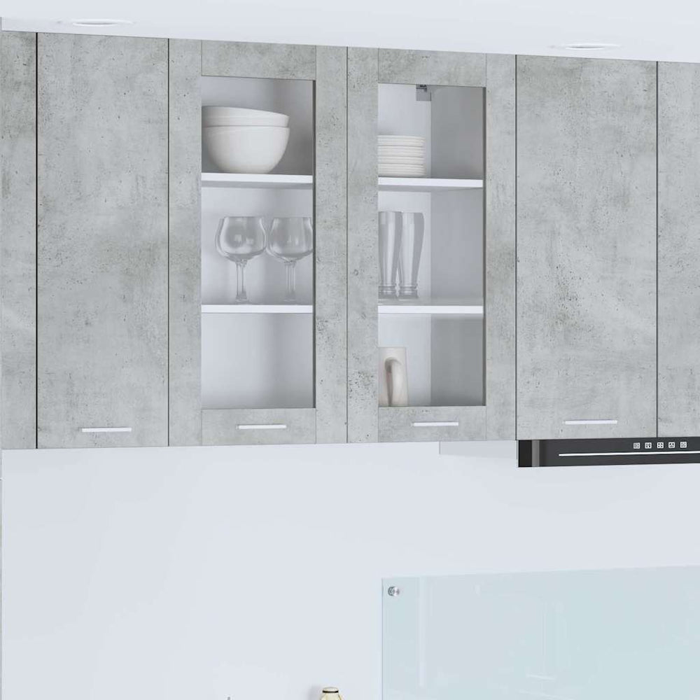 vidaXL Wall Cabinet with Door Concrete Grey 80 x 31 x 80 cm Engineered Wood