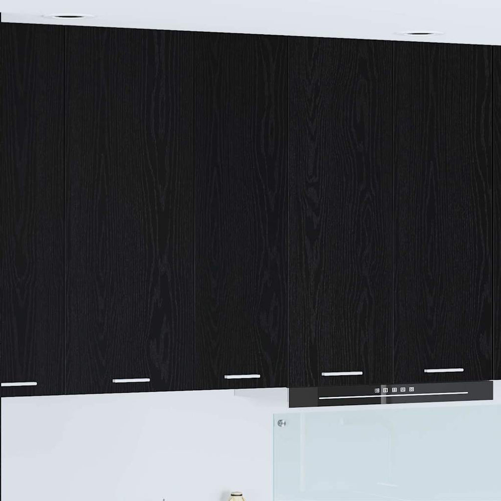 vidaXL Wall Cabinet with Storage Black Oak Look 30 x 31 x 100 cm