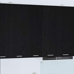 Hängeschrank Schwarz Eichenoptik 30x100 cm