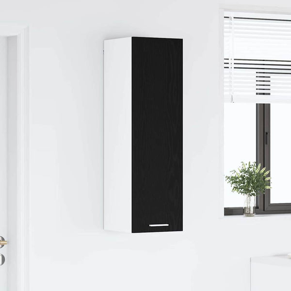 Hängeschrank Schwarz Eichenoptik 30x100 cm