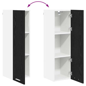 Hängeschrank Schwarz Eichenoptik 30x100 cm