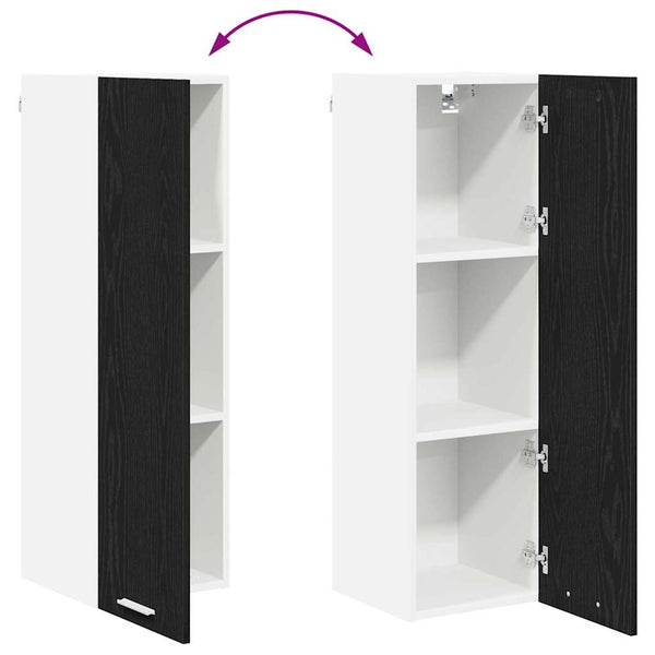 Hängeschrank Schwarz Eichenoptik 30x100 cm